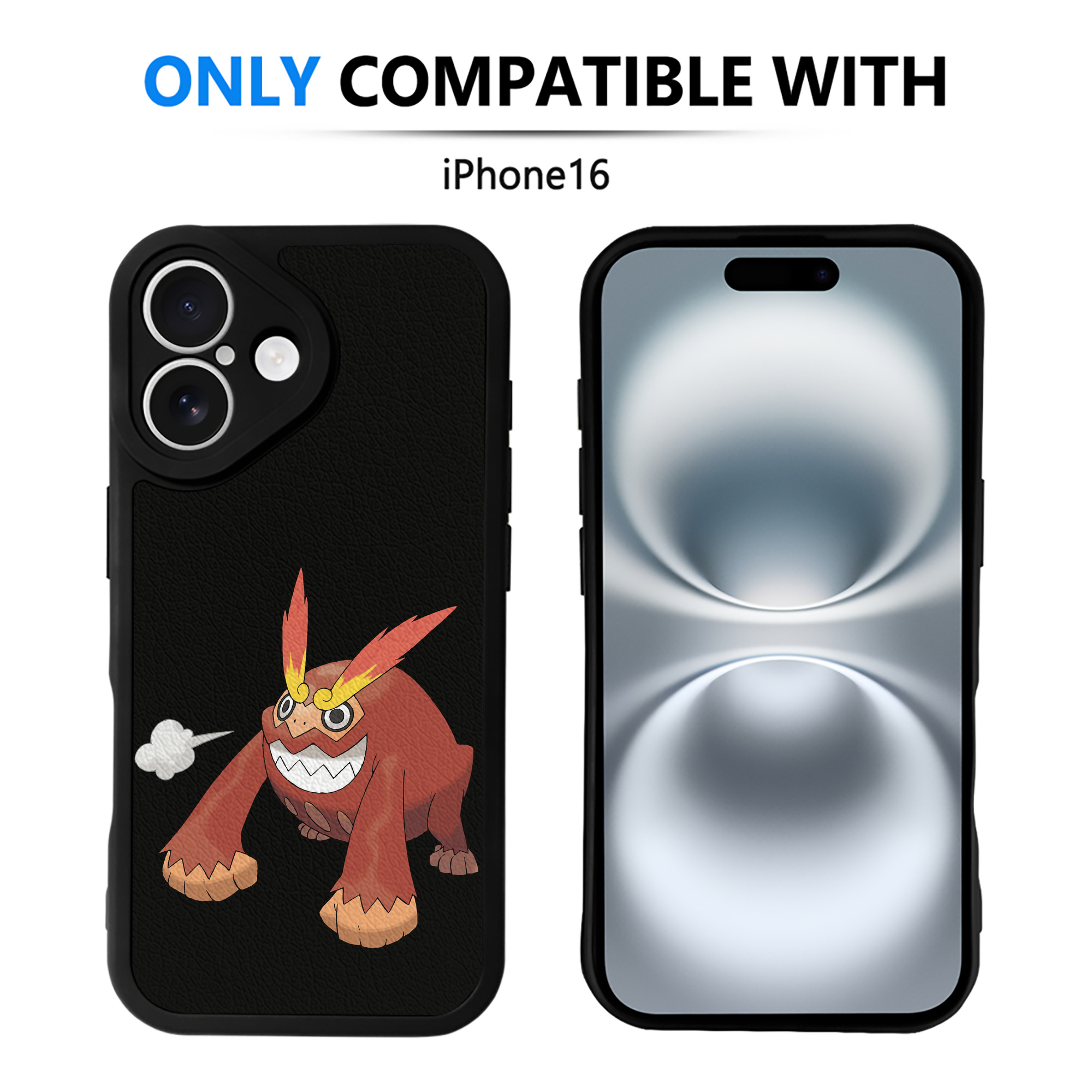 （画像用） ポケットモンスター Pokémon 【iPhone 16シリーズ対応】シリコンスマホケース（レザー調） 材質：シリコン